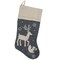 Dyno 20" Burlap Christmas Stocking with Gray Felt Animal Stencil Design and Burlap Cuff